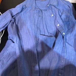 Old Navy Blue Denim Button Down Shirt